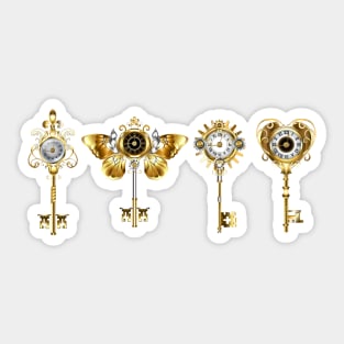 Antique gold keys with dials Sticker